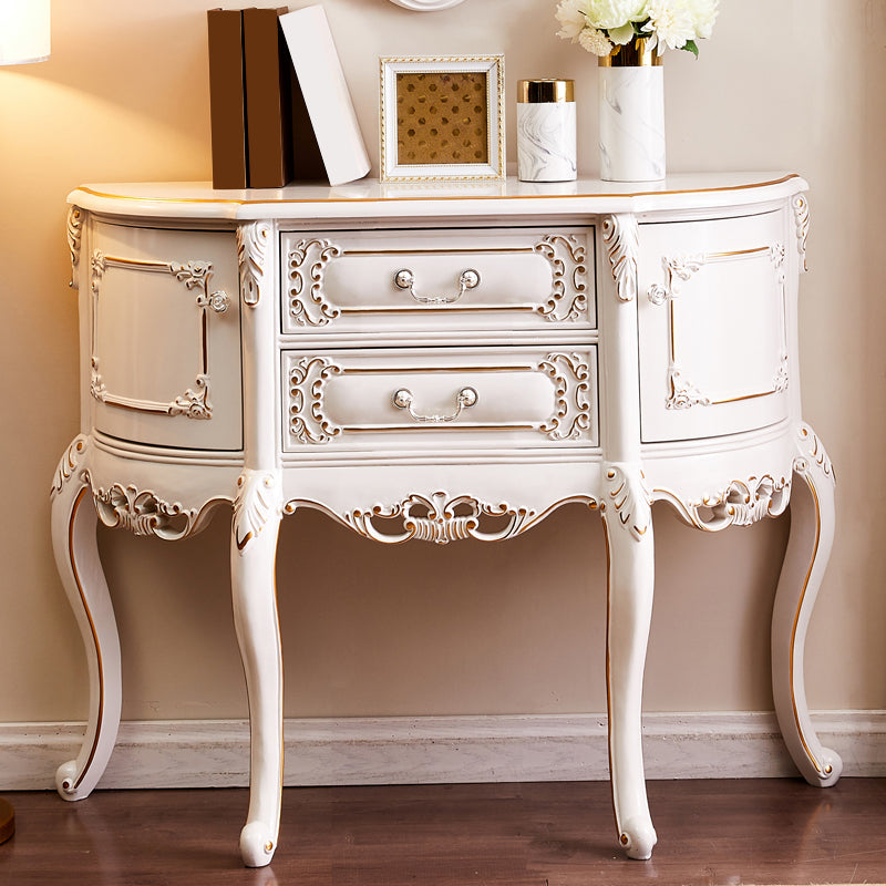 Free Form Shape Contemporary Console Table White Wood Console Sofa Table