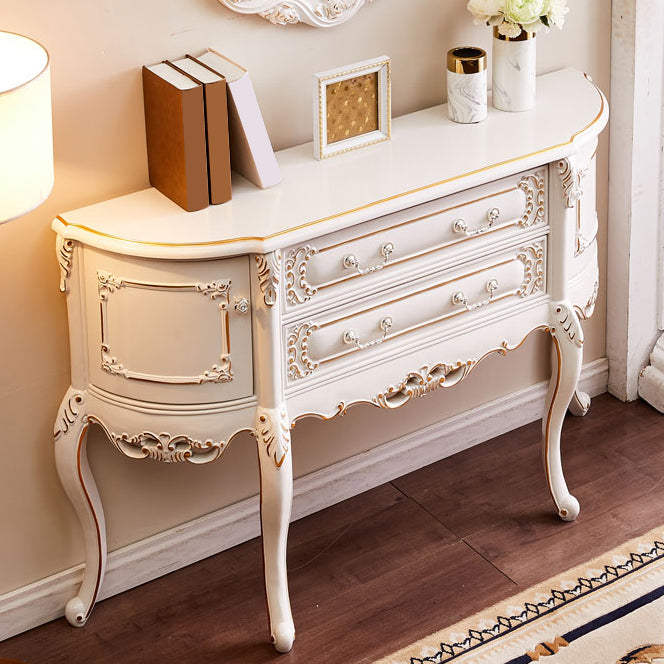 Free Form Shape Contemporary Console Table White Wood Console Sofa Table