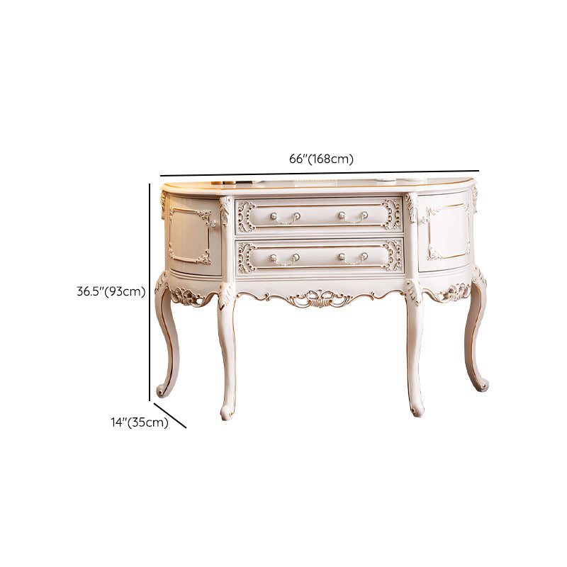 Free Form Shape Contemporary Console Table White Wood Console Sofa Table