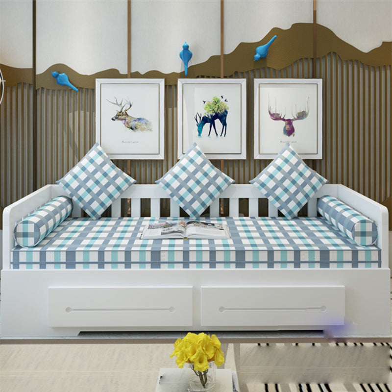 Contemporary Daybed Solid Wood Mattress No Theme Slat Headboard Storage