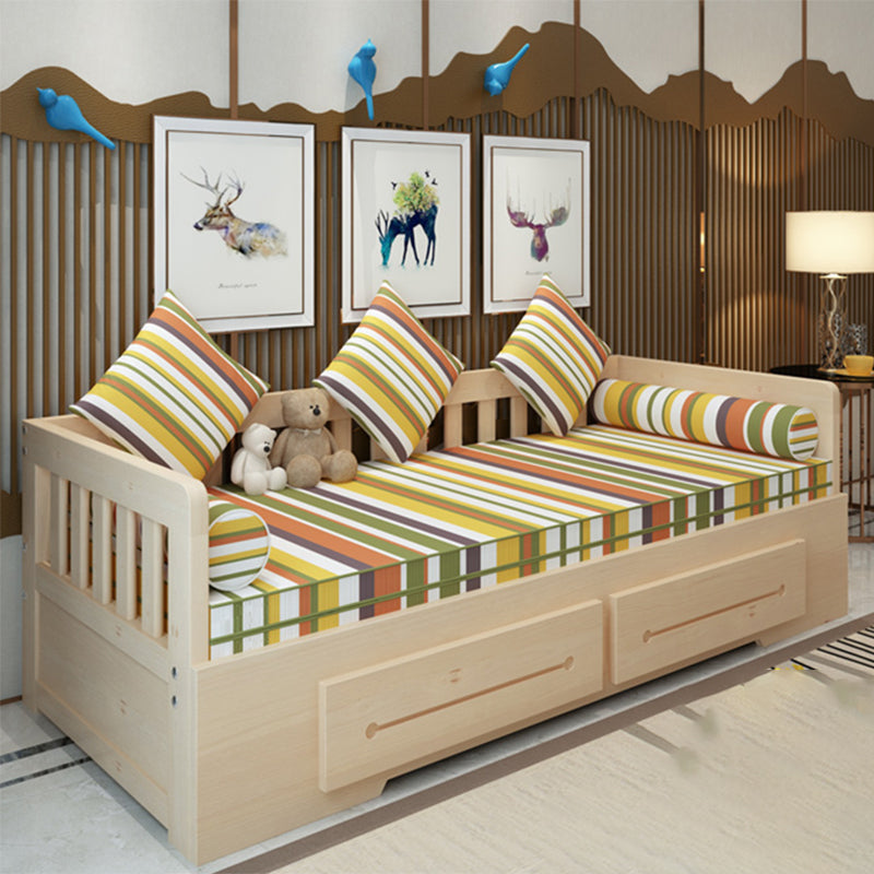 Contemporary Daybed Solid Wood Mattress No Theme Slat Headboard Storage
