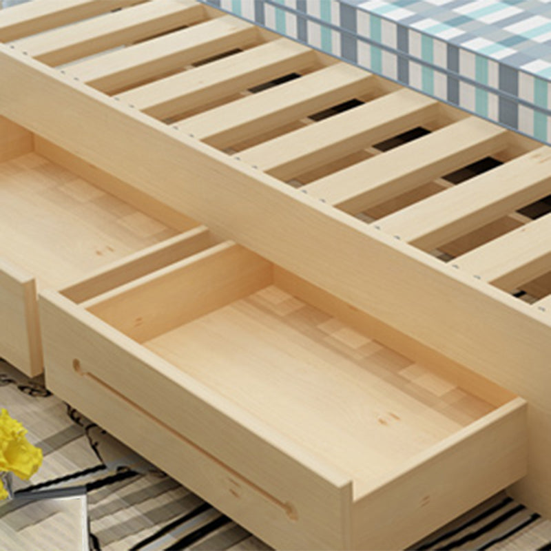 Contemporary Daybed Solid Wood Mattress No Theme Slat Headboard Storage