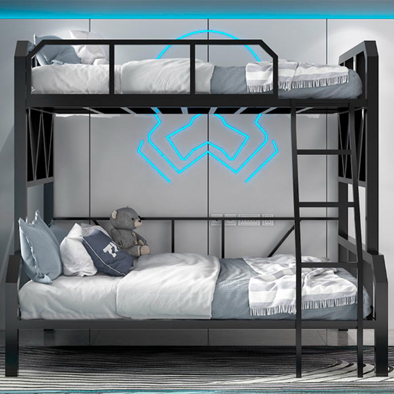 Contemporary Bunk Bed Metal with Guardrail Mattress Standard Slat Headboard