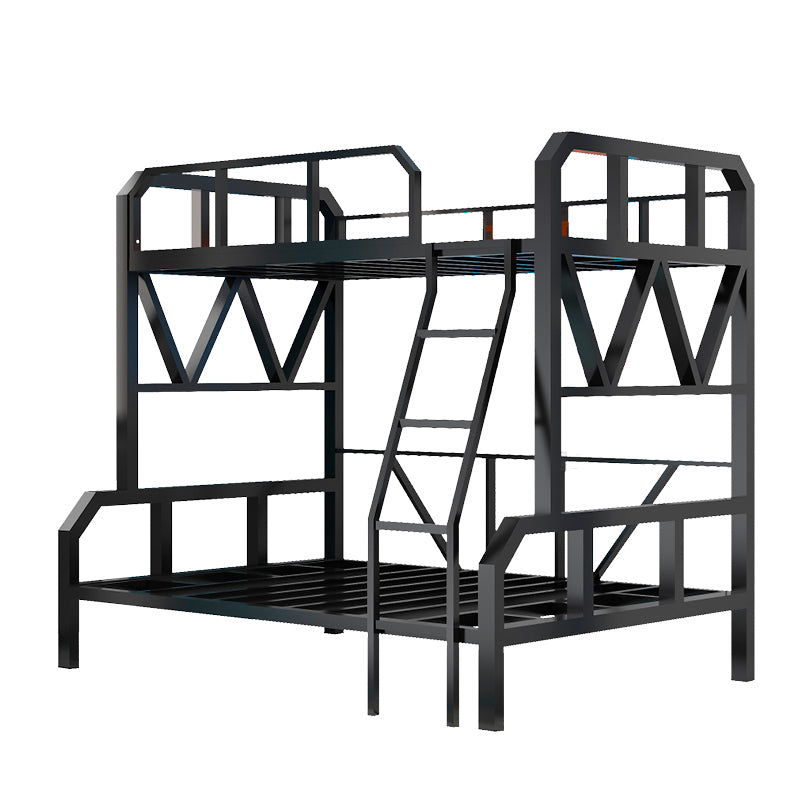 Contemporary Bunk Bed Metal with Guardrail Mattress Standard Slat Headboard