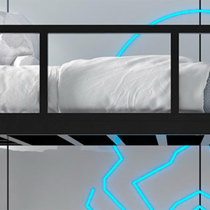 Contemporary Bunk Bed Metal with Guardrail Mattress Standard Slat Headboard