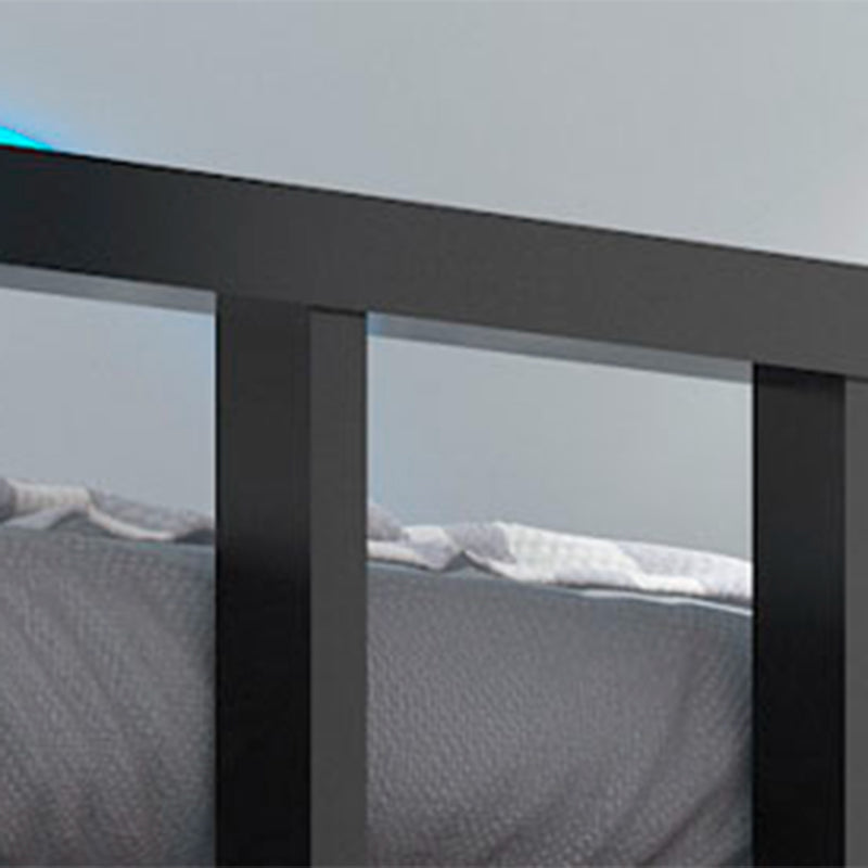 Contemporary Bunk Bed Metal with Guardrail Mattress Standard Slat Headboard