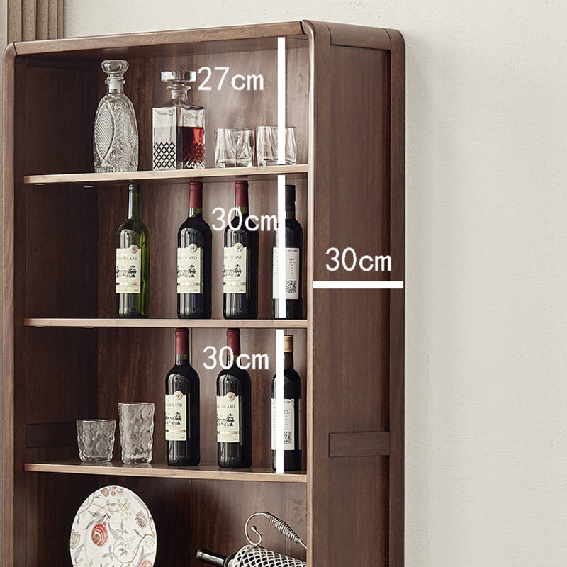 Modern Style Closed Back Bookshelf Standard Solid Wood Bookcase with Drawers