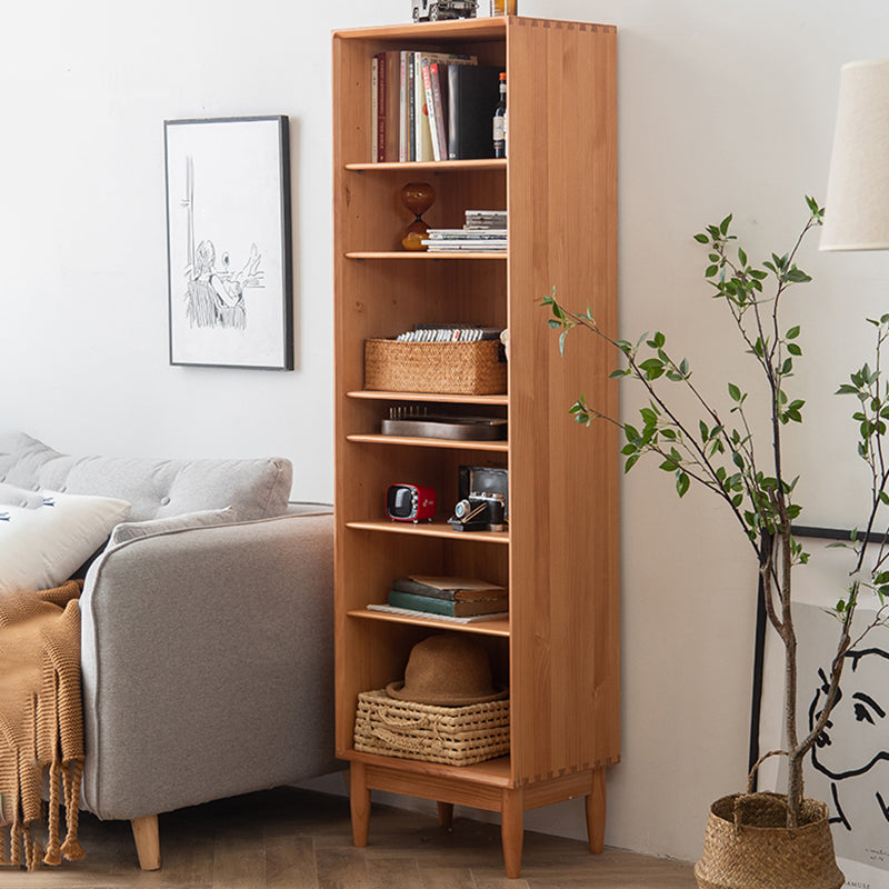Modern Style Bookshelf Standard Solid Wood Closed Back Bookcase with Shelves