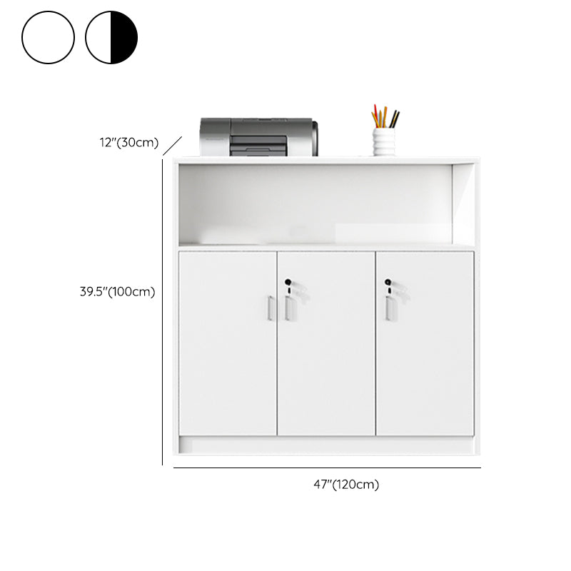 Contemporary File Cabinet Wooden Frame Storage Lateral Filing Cabinet