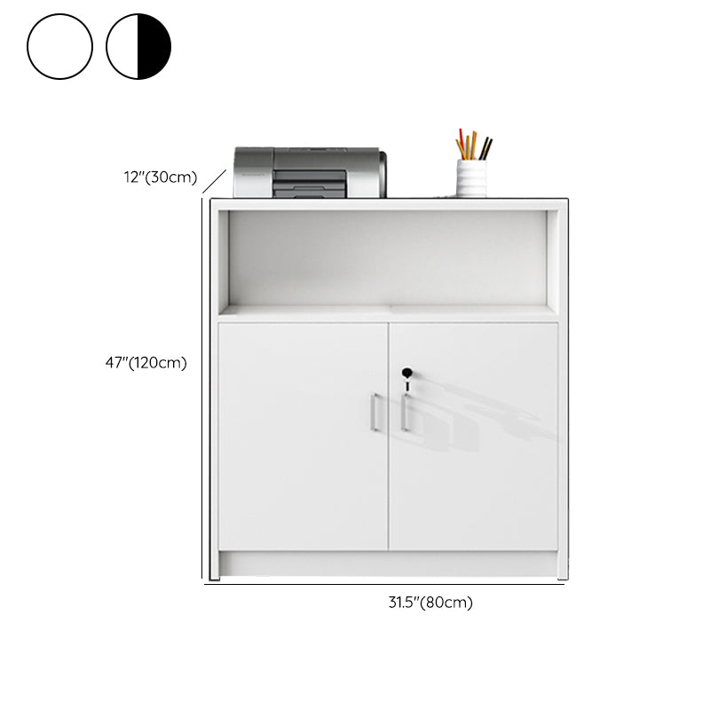 Contemporary File Cabinet Wooden Frame Storage Lateral Filing Cabinet