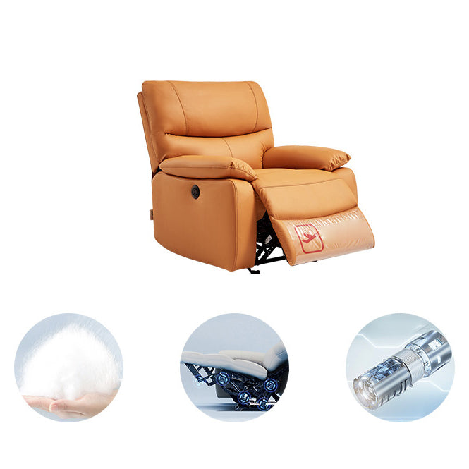 Contemporary Home Theater Recliner Metal Solid Color Arm Reclining Chair