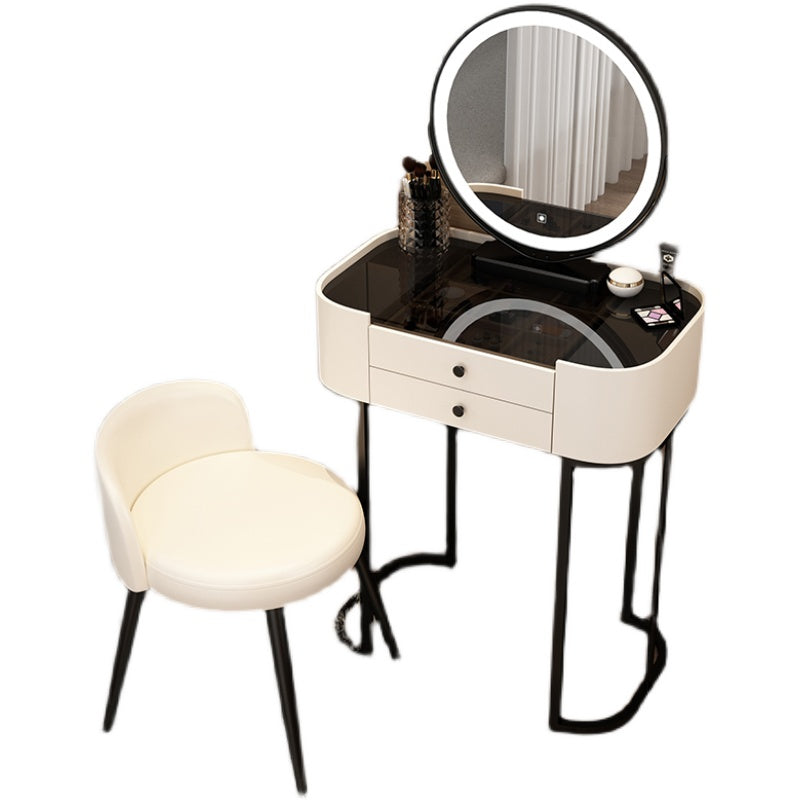 Contemporary Glass Vanity Dressing Table Bedroom Makeup Vanity Desk with Drawer