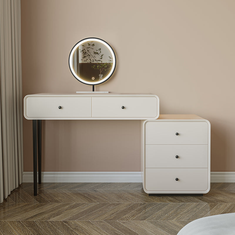 Modern Bedroom Vanity Dressing Table White Wood Makeup Vanity Desk with Drawer