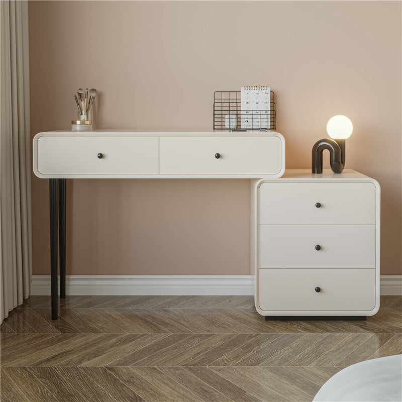 Modern Bedroom Vanity Dressing Table White Wood Makeup Vanity Desk with Drawer