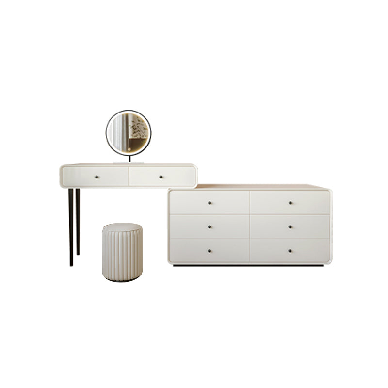 Modern Bedroom Vanity Dressing Table White Wood Makeup Vanity Desk with Drawer