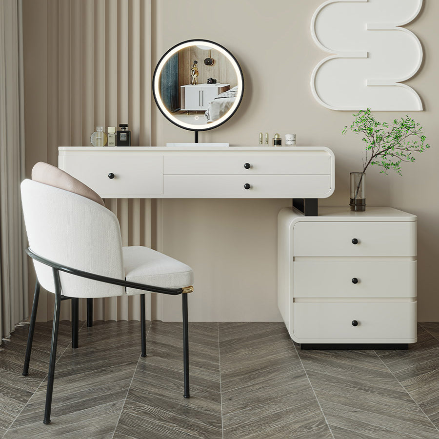 Modern Bedroom Vanity Dressing Table Solid Wood Makeup Vanity Desk with Drawer