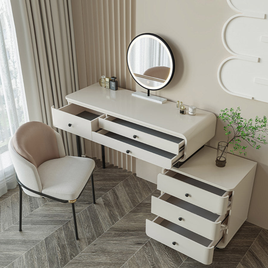 Modern Bedroom Vanity Dressing Table Solid Wood Makeup Vanity Desk with Drawer