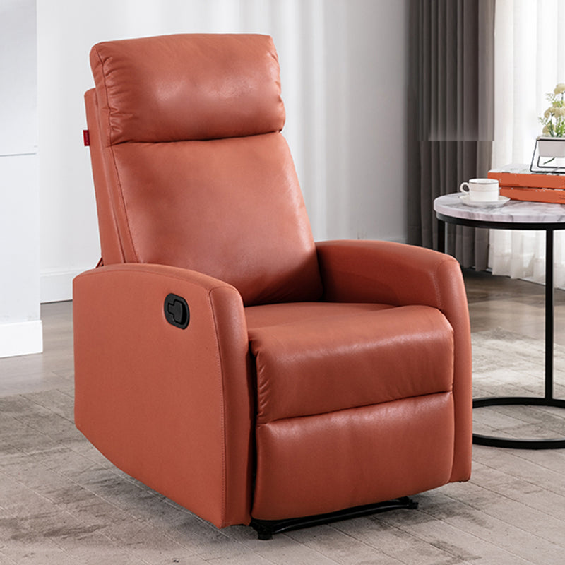 Solid Color Upholstered Standard Recliner Faux Leather Recliner Chair