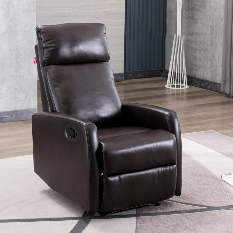 Solid Color Upholstered Standard Recliner Faux Leather Recliner Chair