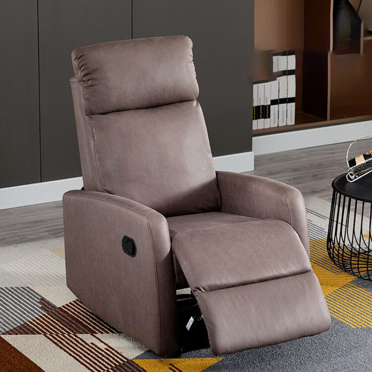 Solid Color Upholstered Standard Recliner Faux Leather Recliner Chair