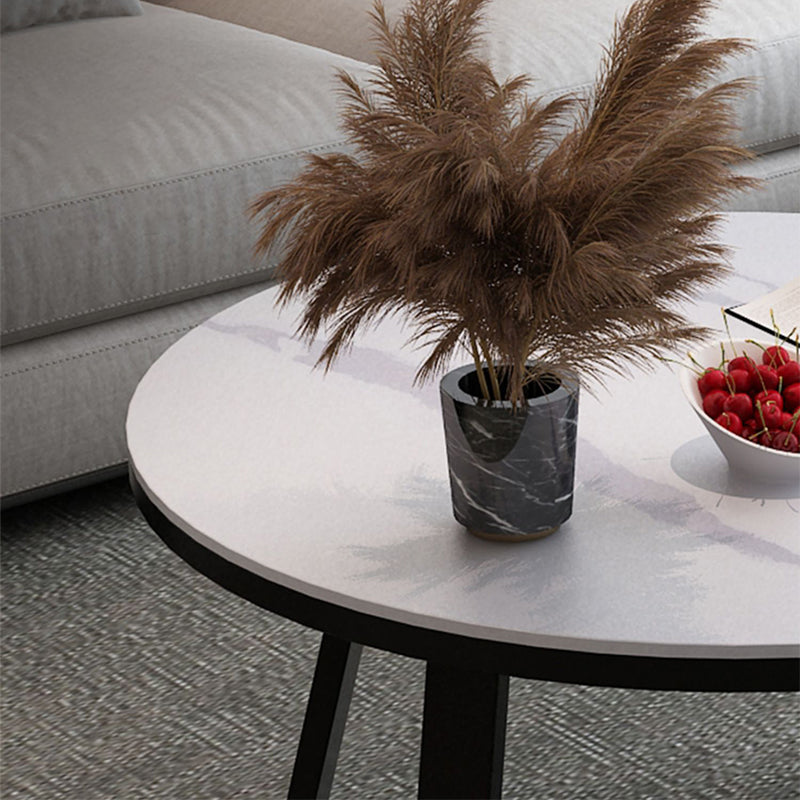 Round Slate Coffee Cocktail Table X-Base Coffee or End Table