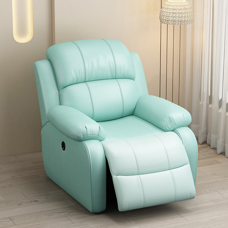 Modern Solid Color Standard Recliner Wood Frame Faux Leather Recliner Chair