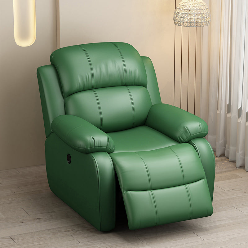 Modern Solid Color Standard Recliner Wood Frame Faux Leather Recliner Chair