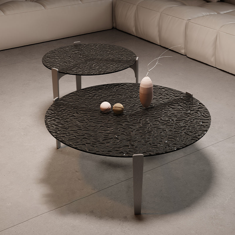 Contemporary Cocktail Table 3 Legs Glass Coffee Cocktail Table