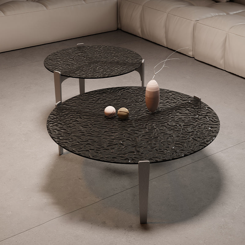 Contemporary Cocktail Table 3 Legs Glass Coffee Cocktail Table
