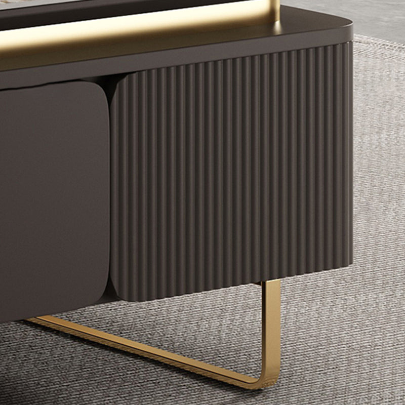 27" Wide Glam Cocktail Table Rectangle Stone Coffee Table with Drawer