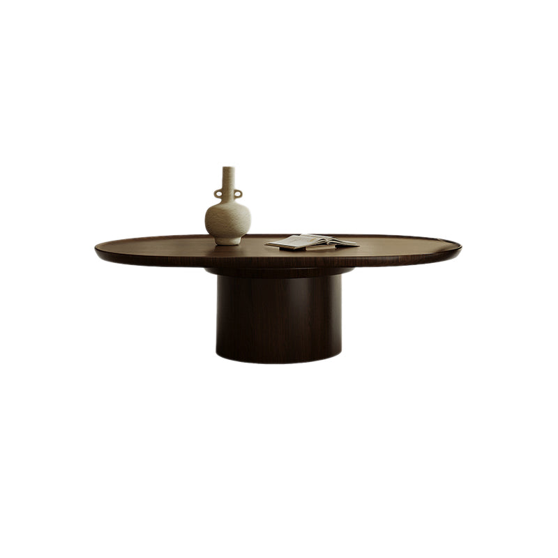 Contemporary Cocktail Table Pedestal Wooden Coffee Cocktail Table