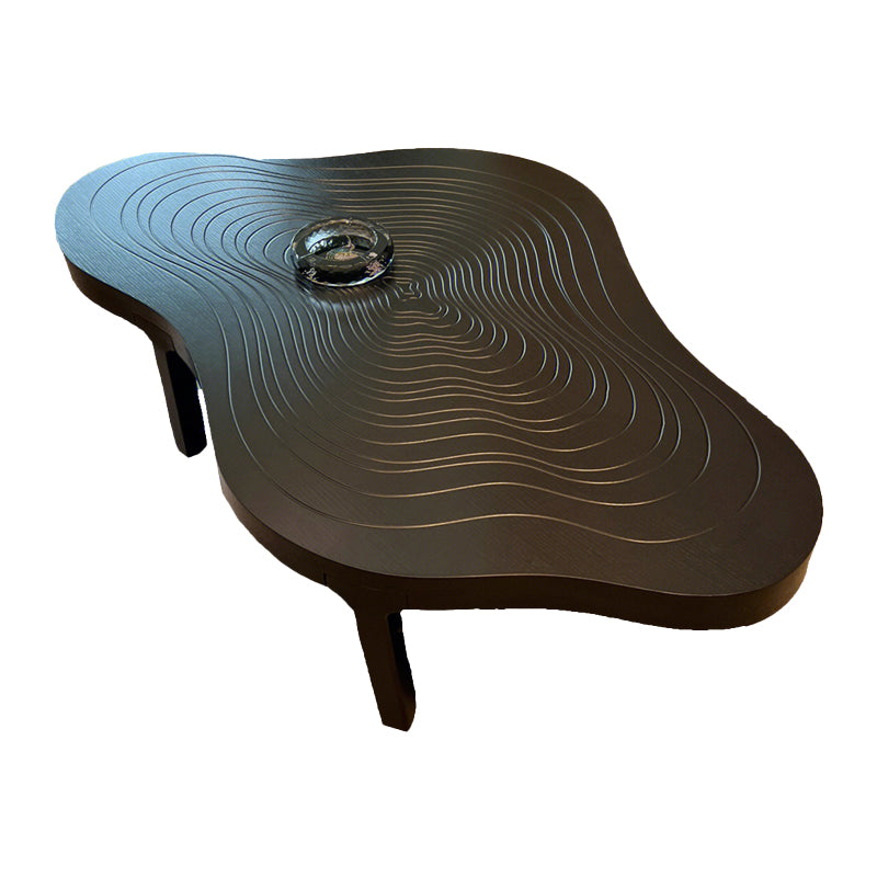 Black Coffee or End Table Contemporary Slate Coffee Cocktail Table with 4 Legs