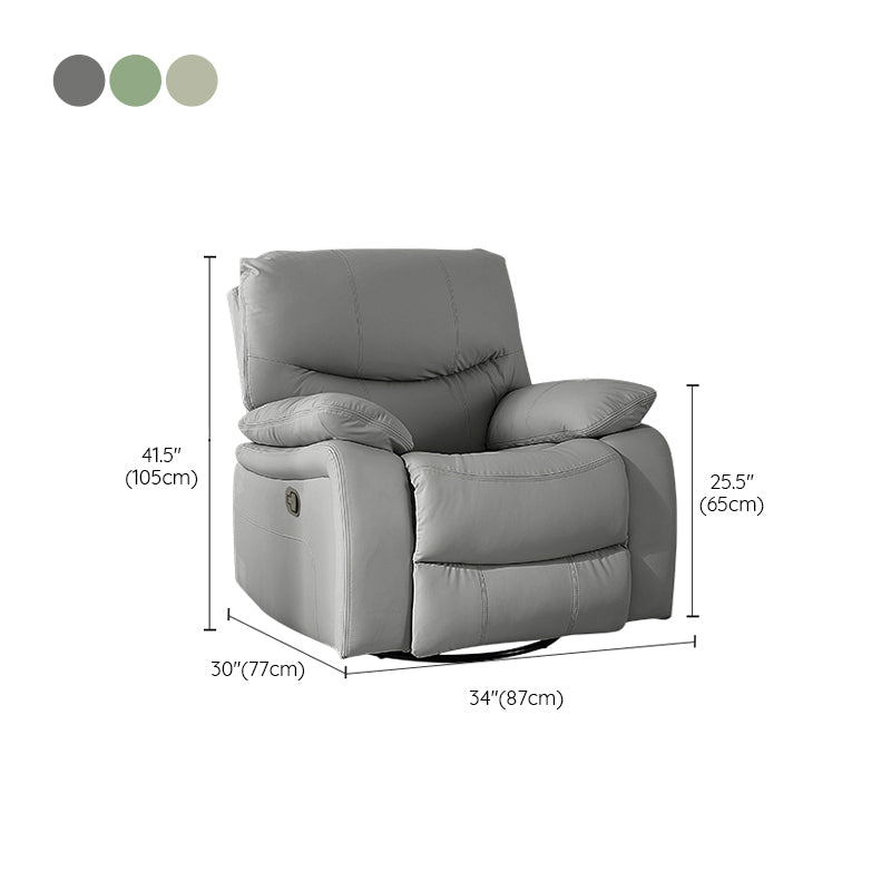 Contemporary Standard Recliner Metal Swivel Rocker Indoor Solid Color