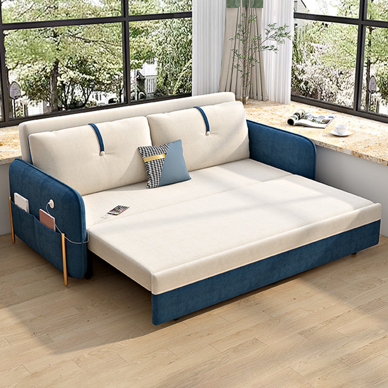 Glam Convertible Sofas Flared Arms Pillow Back Sofa Bed with Storage