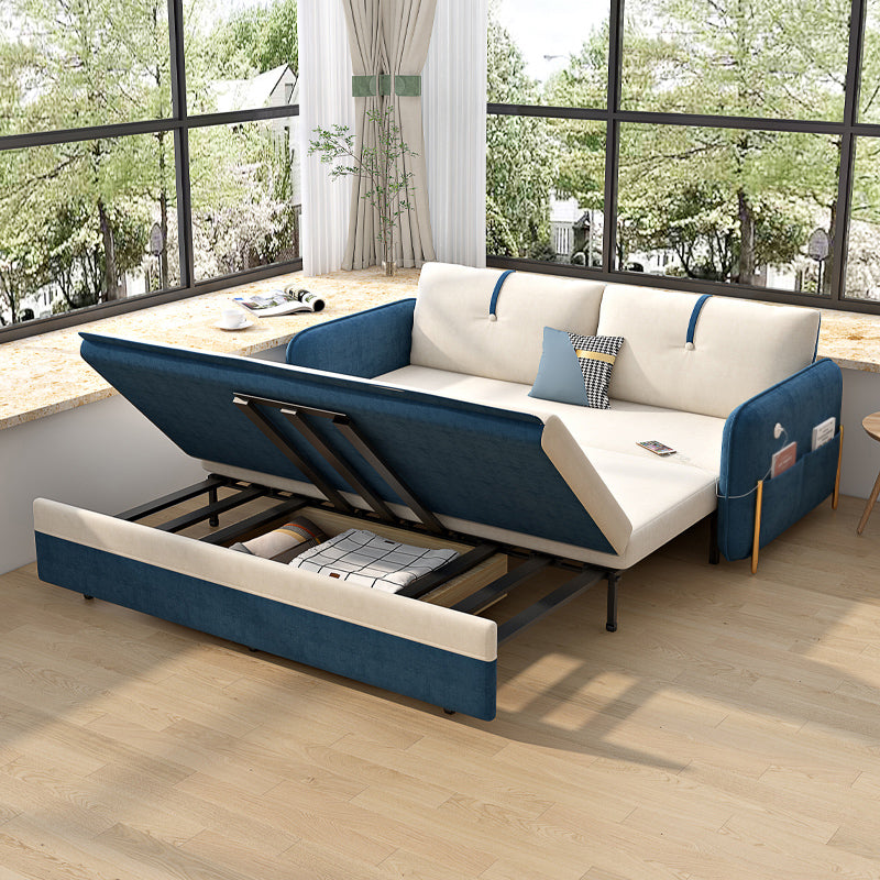 Glam Convertible Sofas Flared Arms Pillow Back Sofa Bed with Storage