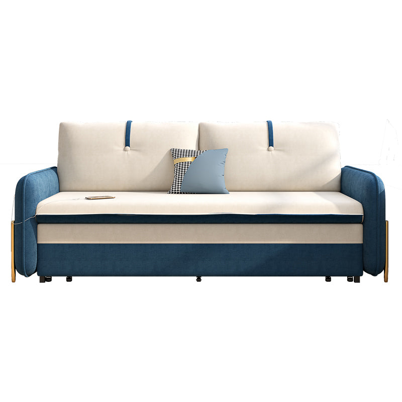 Glam Convertible Sofas Flared Arms Pillow Back Sofa Bed with Storage