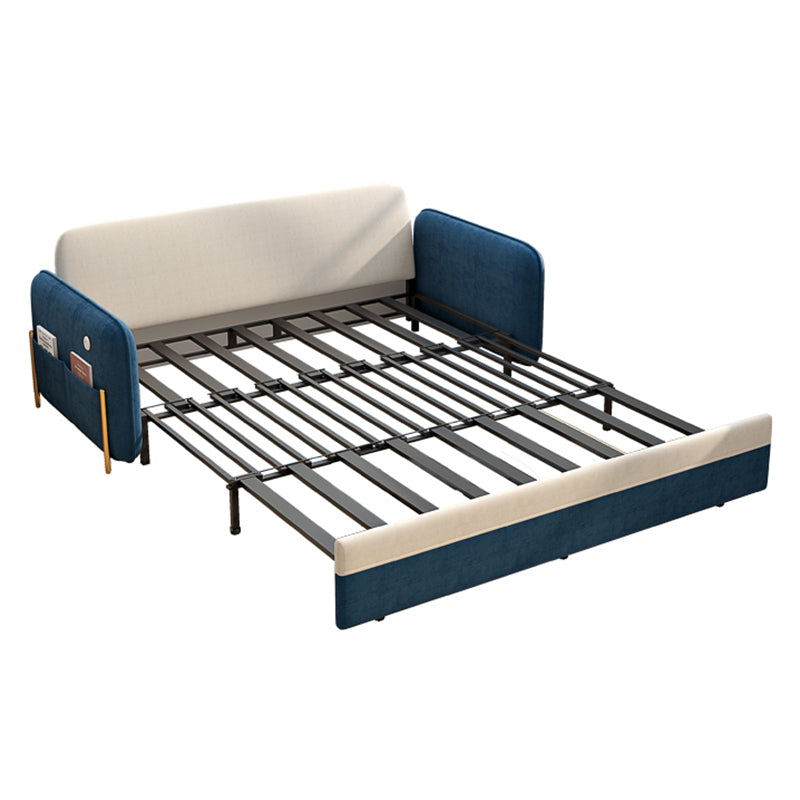 Glam Convertible Sofas Flared Arms Pillow Back Sofa Bed with Storage