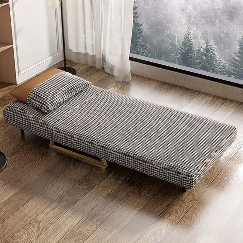 Armless Pillow Back Convertible Sofas Glam Metal Sleeper Sofa