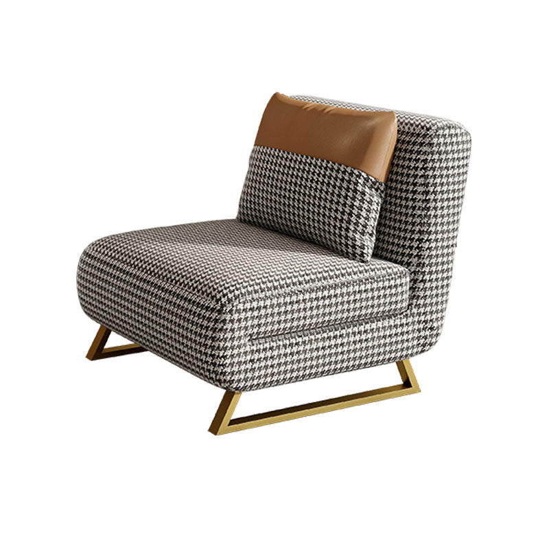 Armless Pillow Back Convertible Sofas Glam Metal Sleeper Sofa