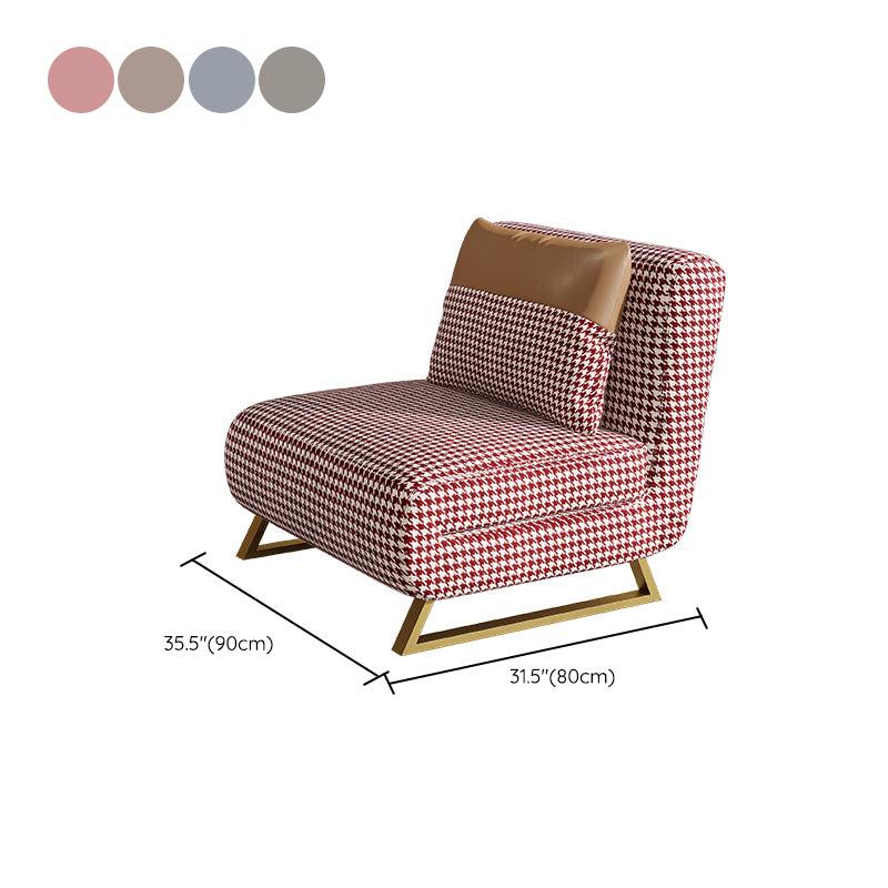 Armless Pillow Back Convertible Sofas Glam Metal Sleeper Sofa