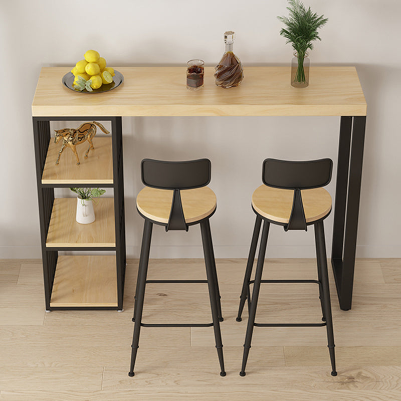 Modern Rectangle Bar Table Set 1/2/3 Pcs Solid Wood Bar Table Set