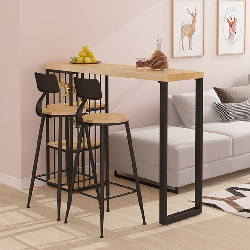 Modern Rectangle Bar Table Set 1/2/3 Pcs Solid Wood Bar Table Set
