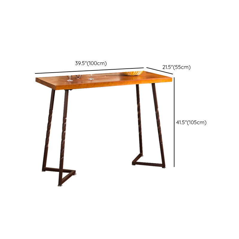 Industrial Style Solid Wood Pub Dining Set 1/2/5 Pcs Rectangular Pub Set for Home