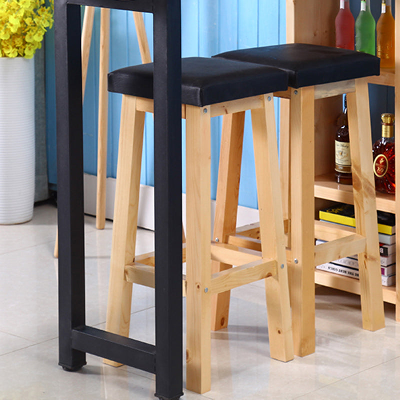 Modern Rectangle Bar Table Set 1/3 Pcs Wooden Brown Bar Table Set