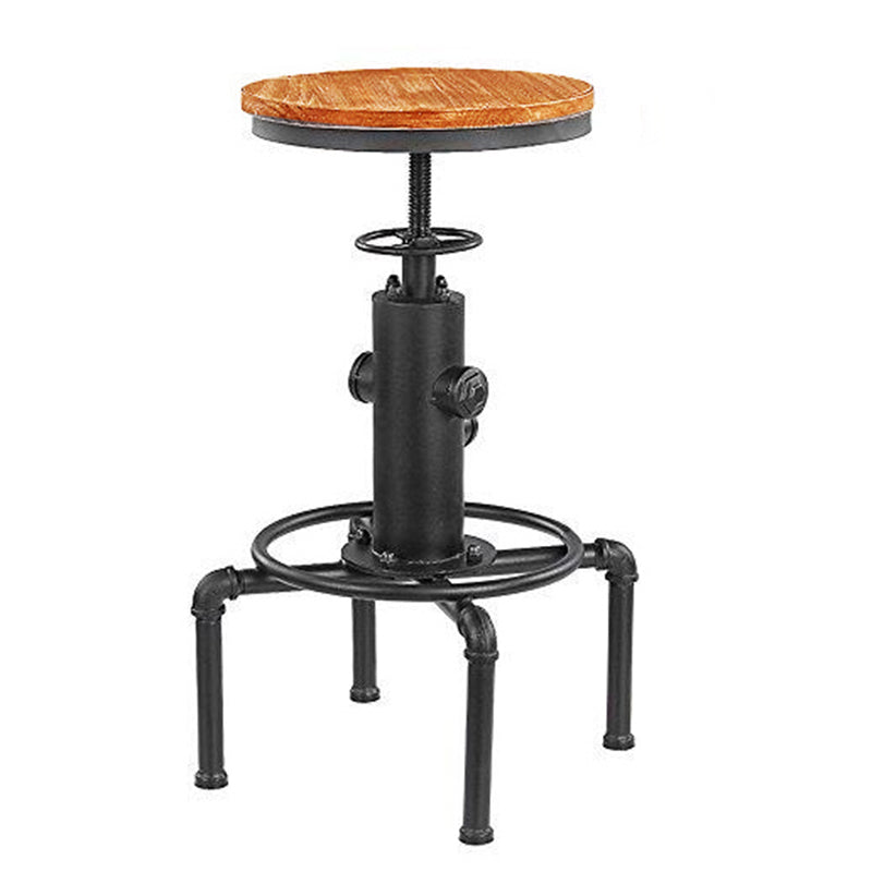 Industrial Style Solid Wood Pub Dining Set 1/2/4 Pcs Rectangular Pub Set for Home