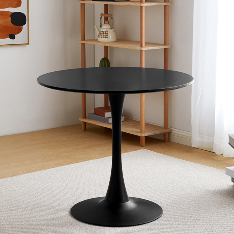 Simplicity Style Round Table Wood Dining Site Table with Tulip Base