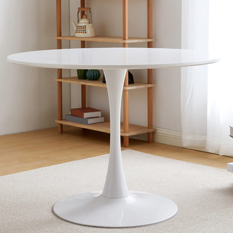 Simplicity Style Round Table Wood Dining Site Table with Tulip Base