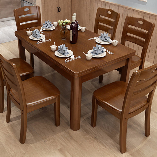 Simplicity Rectangle Dining Site Table Solid Wood Dining Room Collection with 4 Legs