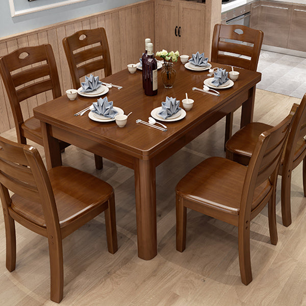Simplicity Rectangle Dining Site Table Solid Wood Dining Room Collection with 4 Legs