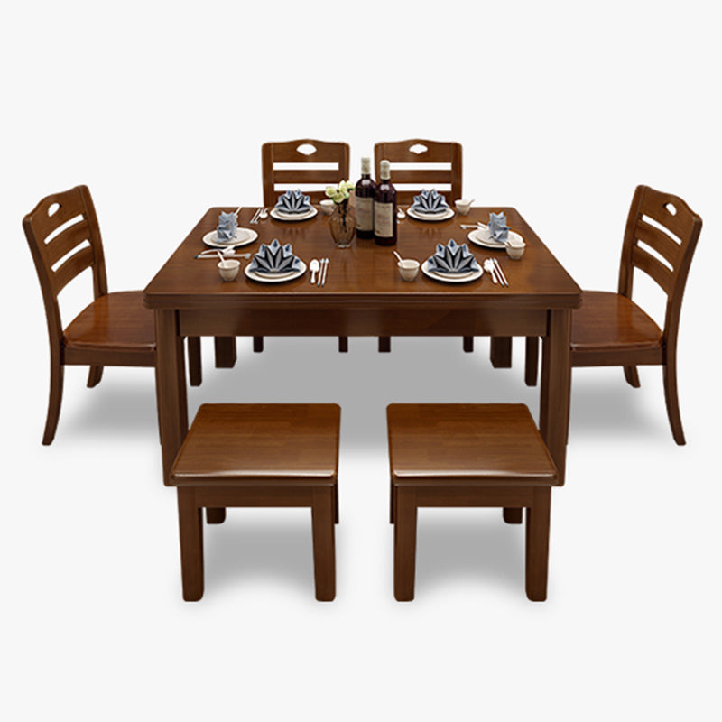 Simplicity Rectangle Dining Site Table Solid Wood Dining Room Collection with 4 Legs